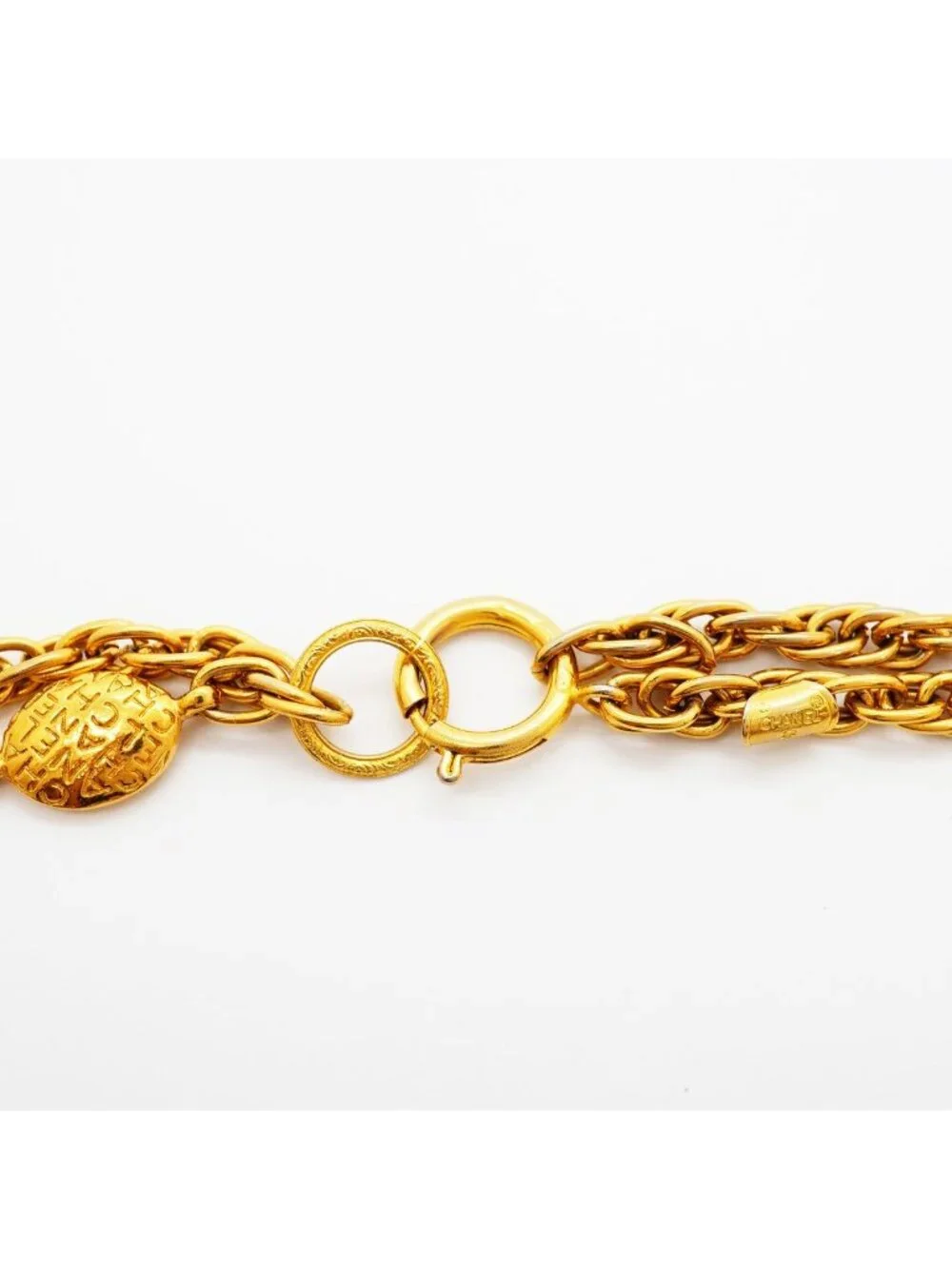 Chanel Necklace Vintage Logo Gold Plated
